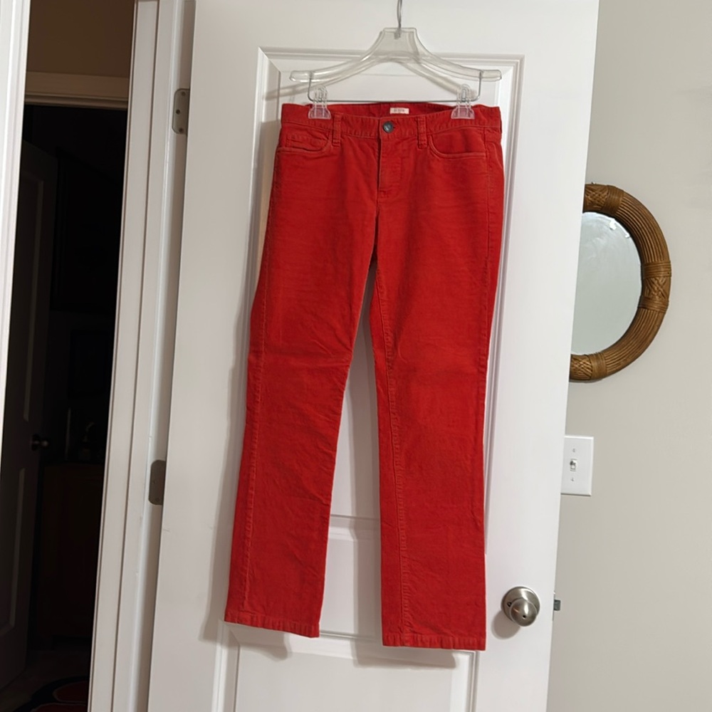 J Crew Women’s 28S deep orange/red corduroy pants/jeans